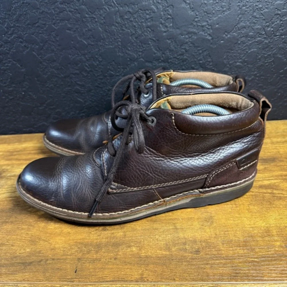 Clarks Cotrell Rise 261196197080 Brown Leather Ankle Chukka Boots‎ Mens Size 9